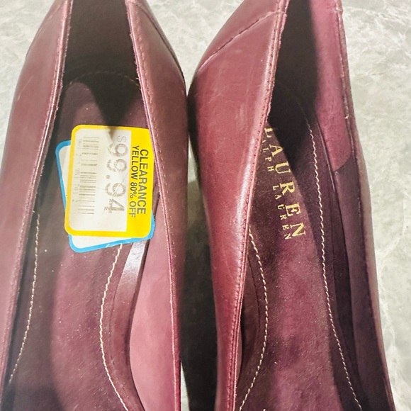 LAUREN Ralph Lauren Viona Amethyst Leather Brazilian  Purple Dress Heels SZ 10B - Picture 2 of 8
